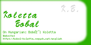 koletta bobal business card